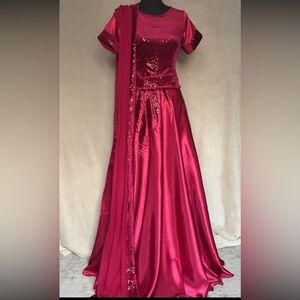 Elegant Red Sequin Gown